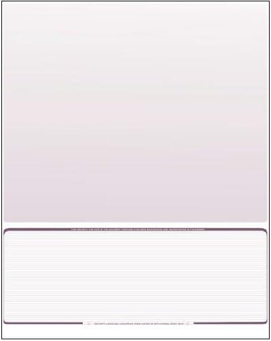 Business Voucher Check Stock - Computer Laser Checks - 500 Sheets, Check on Bottom, Burgundy Pinstripe