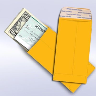 NextDayLabels #7 Coin Envelopes - 100-Pack Brown Kraft Peel & Seal Money Envelopes for Cash, Coins, Jewelry, or Small Parts for Home, Office, or Business Use - Made in USA