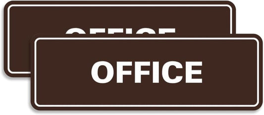 Signs ByLITA Standard Office Sign - Professional Business Signage - Easy to Install (Dark Brown) - Large 2 Pack