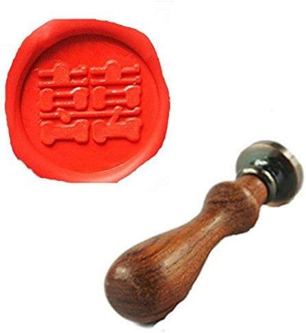 21 Styles Decorative Chinese Character Double Happiness Symble Couple Wax Seal Sealing Stamp Curlicue Wedding Invitation Christmas Gift Cards Embellishment Cutomize Seal Stamp Rosewood Handle Set