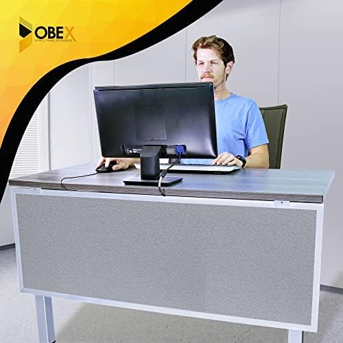 OBEX Acoustic Table Mounted Modesty Desk Privacy & Sound Absorbing Panel for Office Cubicles, 24" x 42", Overcast