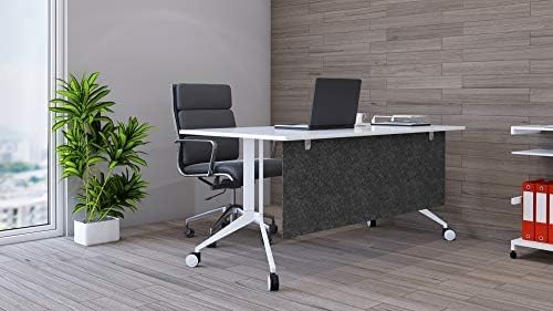 OBEX Modesty Desk PET Privacy Screen Acoustic Sound Absorbing Panel Ideal for Reception, Student Table or Office Cubicles Workstations, 18" x 60", Shadow