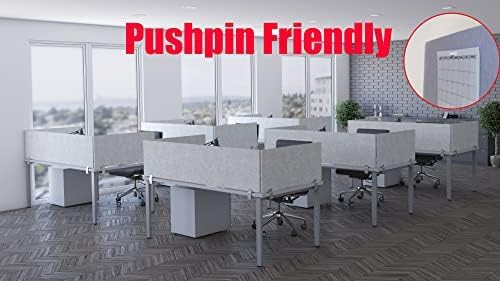 OBEX Panel Desk Mounted PET Privacy Screen, 24" x 72", Stone