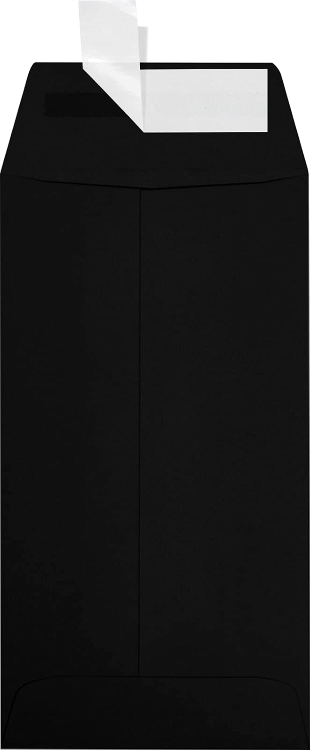 LUXPaper #7 Coin Envelopes | Peel & Press | 3 1/2" x 6 1/2" | Midnight Black | 80lb. Text | 500 Qty
