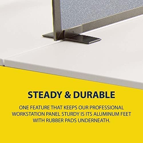 OBEX Acoustical Free Standing Privacy Screen, Cubicle Accessories Desk Privacy Panel, Desk Dividers for Office, Office Furniture Partitions Portable Sound Proof Dividers, 24" x 36", Overcast