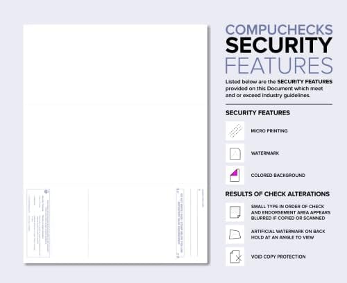 Compuchecks 2500 Blank Checks on Bottom Stock Paper - Compatible with QuickBooks and VersaCheck (Blue Marble) - Print Easy, Secure Computer Laser Checks for Business, Payroll or Personal Use