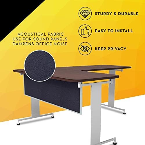 OBEX Acoustic Table Mounted Modesty Desk Privacy & Sound Absorbing Panel for Office Cubicles, 12" x 66", Slate