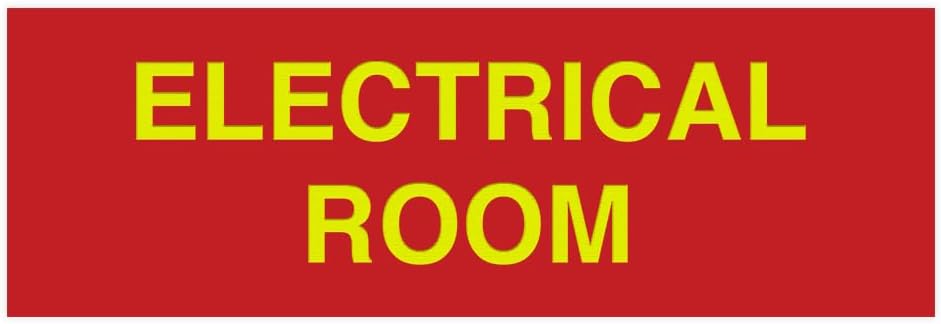 All Quality Basic Electrical Room Sign | Durable Construction | Building Safety - Red/Gold - Medium (10 Pack)