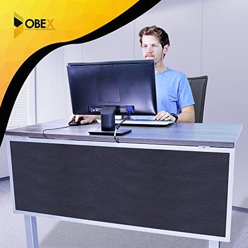 OBEX Acoustic Table Mounted Modesty Desk Privacy & Sound Absorbing Panel for Office Cubicles, 12" x 60", Slate