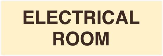 All Quality Basic Electrical Room Sign | Durable Construction | Building Safety - Ivory/Dark Brown - Large (5 Pack)
