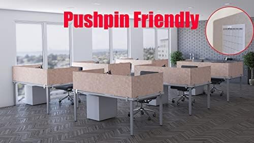 OBEX Panel Desk Mounted PET Privacy Screen, 24" x 24", Sand