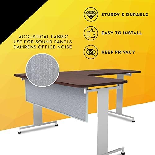 OBEX Acoustic Table Mounted Modesty Desk Privacy & Sound Absorbing Panel for Office Cubicles, 18" x 66", Overcast