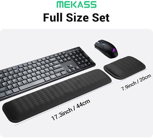 MEKASS Ergonomic Wrist Rest for Keyboard and Mouse, Soft Memory Foam Keyboard Wrist Rest Set with Non-Slip Silicone Base, Easy Typing, Pain Relief, Comfort for Office, Work, Gaming (Brown Marble)