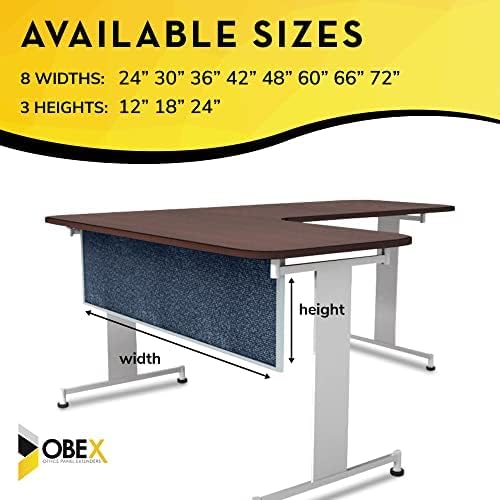 OBEX Acoustic Table Mounted Modesty Desk Privacy & Sound Absorbing Panel for Office Cubicles, 12" x 48", Graphite