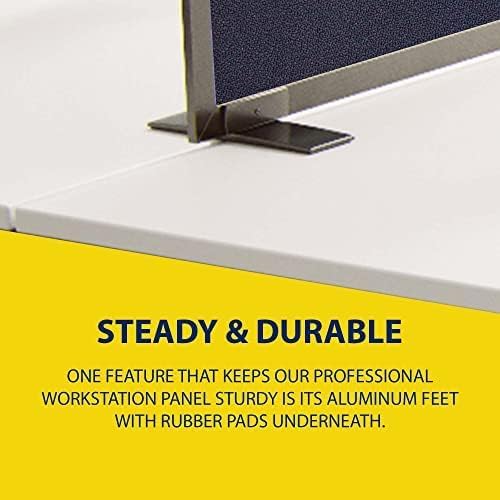 OBEX Acoustical Free Standing Privacy Screen, Cubicle Accessories Desk Privacy Panel, Desk Dividers for Office, Office Furniture Partitions Portable Sound Proof Dividers, 24" x 60", Slate
