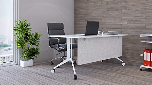 OBEX Modesty Desk PET Privacy Screen Acoustic Sound Absorbing Panel Ideal for Reception, Student Table or Office Cubicles Workstations, 18" x 48", Stone