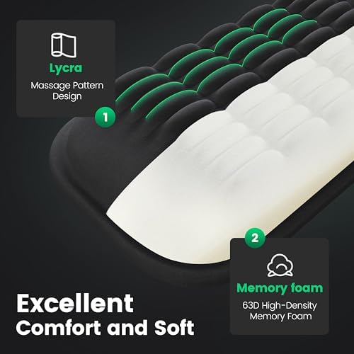 MEKASS Ergonomic Wrist Rest for Keyboard and Mouse, Soft Memory Foam Keyboard Wrist Rest Set with Non-Slip Silicone Base, Easy Typing, Pain Relief, Comfort for Office, Work, Gaming (Brown Marble)