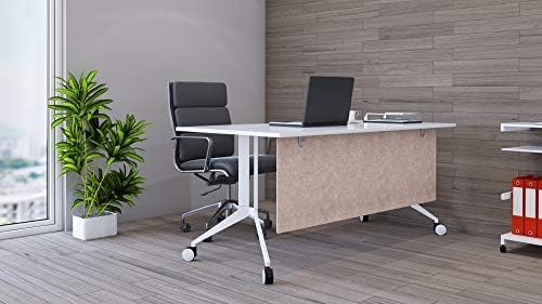 OBEX Modesty Desk PET Privacy Screen Acoustic Sound Absorbing Panel Ideal for Reception, Student Table or Office Cubicles Workstations, 24" x 66", Sand