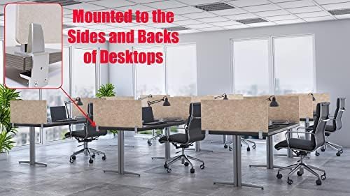 OBEX Panel Desk Mounted PET Privacy Screen, 24" x 72", Sand
