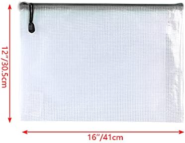 Oaimyy-18PCS-12 x 16 Inches-Mesh Zipper Pouch, Plastic Zip File Folders Puzzle Bags for Organizing,for Office Supplies,Travel,Home Storage-Multicolor, 12"x 16"