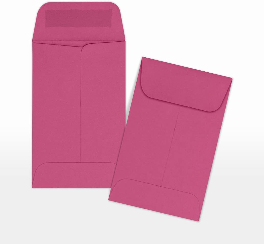LUXPaper #1 Coin Envelopes | 2 1/4" x 3 1/2" | Magenta Pink | 80lb. Text | 50 Qty