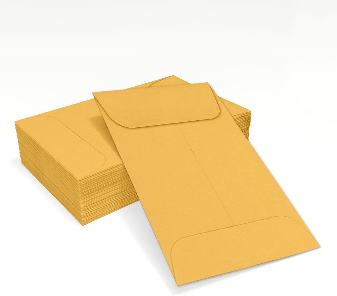 LUXPaper #1 Coin Envelopes | 2 1/4" x 3 1/2" | Brown Kraft | 24lb. Text | 1,000 Qty
