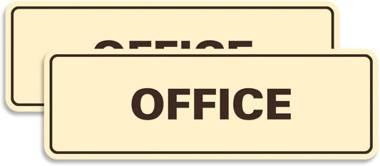 Signs ByLITA Standard Office Sign - Professional Business Signage - Easy to Install (Ivory/Dark Brown) - Large 2 Pack