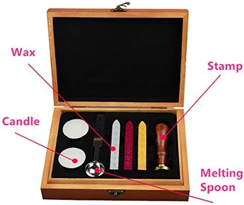 Vintage Alphabet Initial W Wax Seal Sealing Stamp Sealing Wax Sticks Spoon Wood Box Set Classical Old-fashioned Antique Alphabet Invitation Package Seal Wax Stamp Box Kit