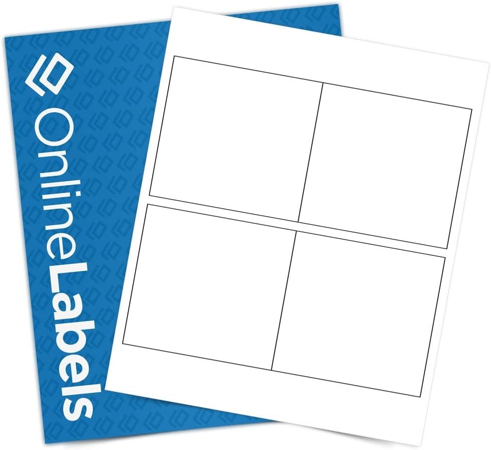 4 x 4 Square Label - Pack of 8,000 Labels, 2,000 Sheets - Inkjet/Laser Printer - Online Labels