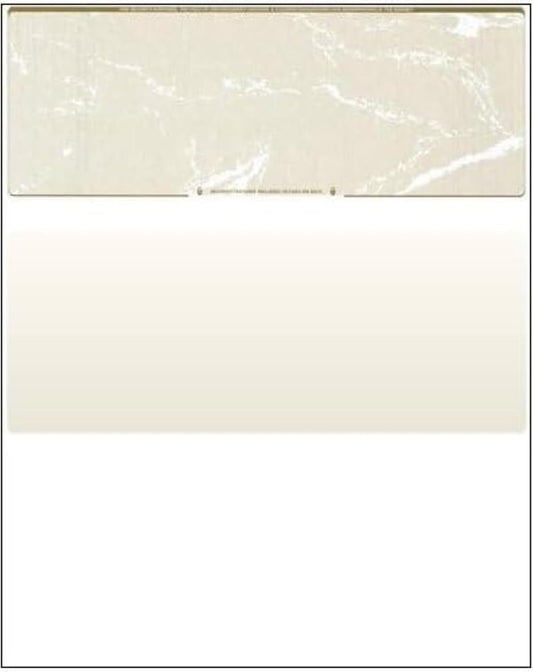 Compuchecks Top Blank Check Paper - 250 Pack, Quick-Books & Laser Printer Compatible - Security Business Checks with Voucher - 8.5" x 11" Gold Marble