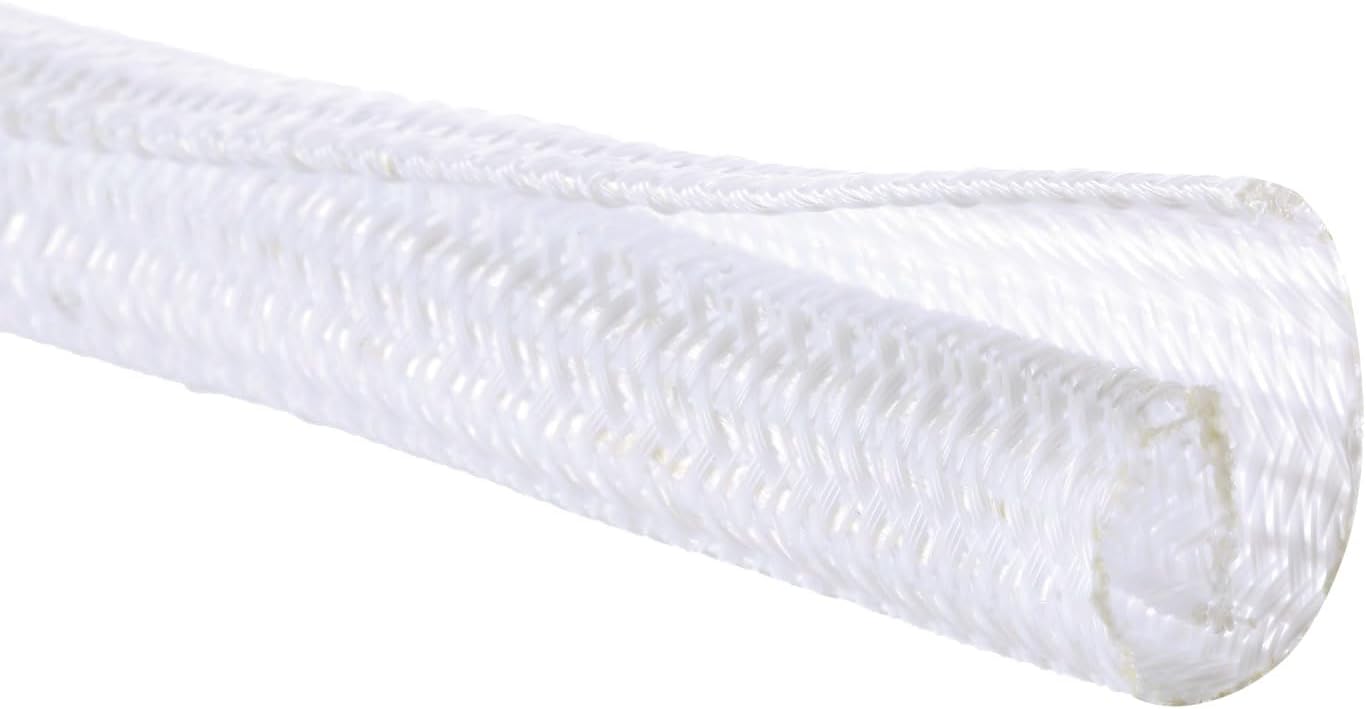 Pet Proof Split Cable Sleeve Organizer - Cord Cover Protector for Desk, Hide Wires from Cats Chewing, Computer Cord Management (3/4inch-5ft, 2Pcs, White)