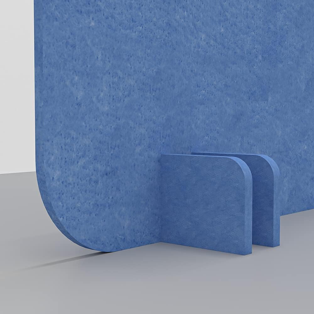 Freestanding Acoustic Desk Divider with Mount | Eco-Friendly Privacy Screen Panel | Noise Reducing Desk Partition | Tackboard Option & Easy to Install | Made from Recycled Plastic | Black - 18" X 47"