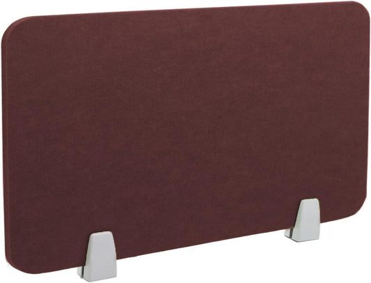 Icegrey Acoustic Desk Divider Privacy Panel Removable Sound Absorbing Desk Partition Board with 2 Clips for Student Call Centers Offices Braries Classrooms Library, Red Brown, 35.1x11.7