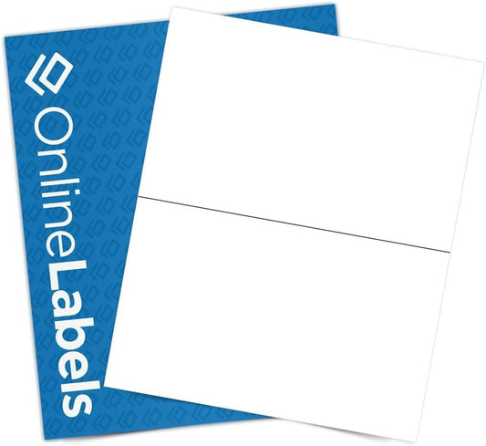 8.5 x 5.5 Half-Sheet Shipping Labels - Permanent, White Matte - for FBA, FedEx, UPS - Pack of 20 Labels, 10 Sheets - Inkjet/Laser Printers - Online Labels