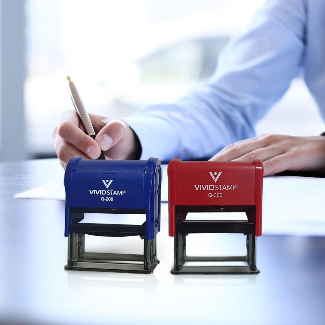 Vivid Stamp Pending Inspection Business Self-Inking Rubber Stamps (Black Ink) - Q-400