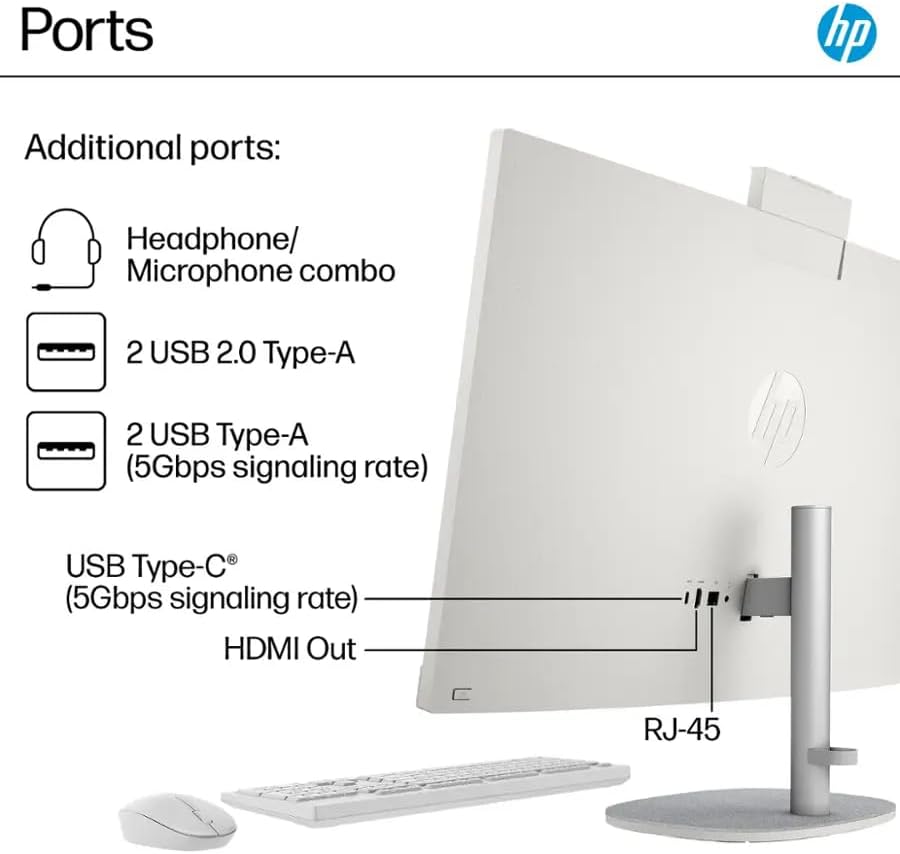HP 27" FHD Touch-Screen All-in-One Computer, 12-Cores Intel Core Ultra 7, 64GB DDR5 RAM 2.5TB Storage (2TB SSD+512GB Docking Station Set), Windows 11 Pro with Microsoft Office Included, White