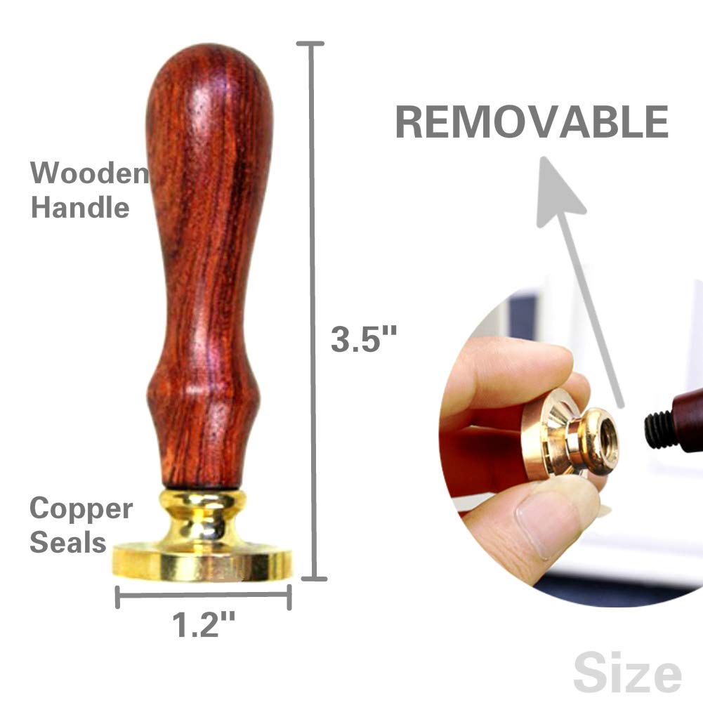 Starry Peacock Wax Sealing Stamp with Removable Brass Head Wooden Handle - Retro Vintage Animal Sealing Wax Stamp for Letter Cards Invitations