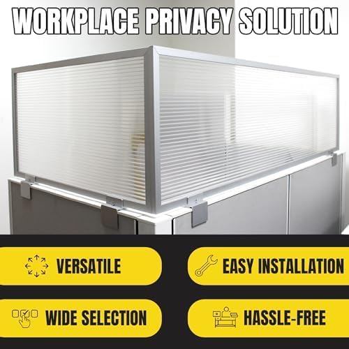 OBEX Screen Extender Polycarbonate Desk Privacy Panel & Divider for Office Cubicle, 18" x 66", Translucent