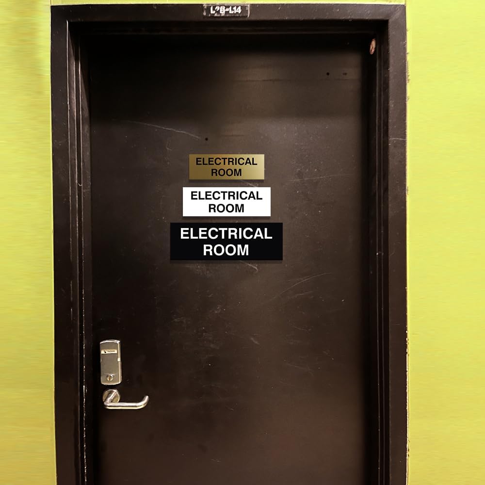 All Quality Basic Electrical Room Sign | Durable Construction | Building Safety - Black - Medium (1 Pack)