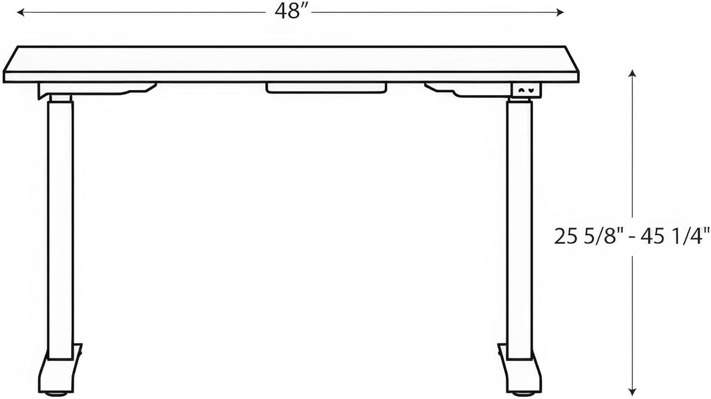 HON Coze Electric Standing Desk Adjustable Height, Coordinate Height Adjustable Desk, 48", Walnut Top, Silver Base