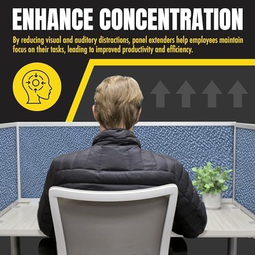 OBEX Acoustic Mounted Screen Privacy Panel Table Top Separator, Sound Blocking Desk Divider (Twilight, 24" X 42")