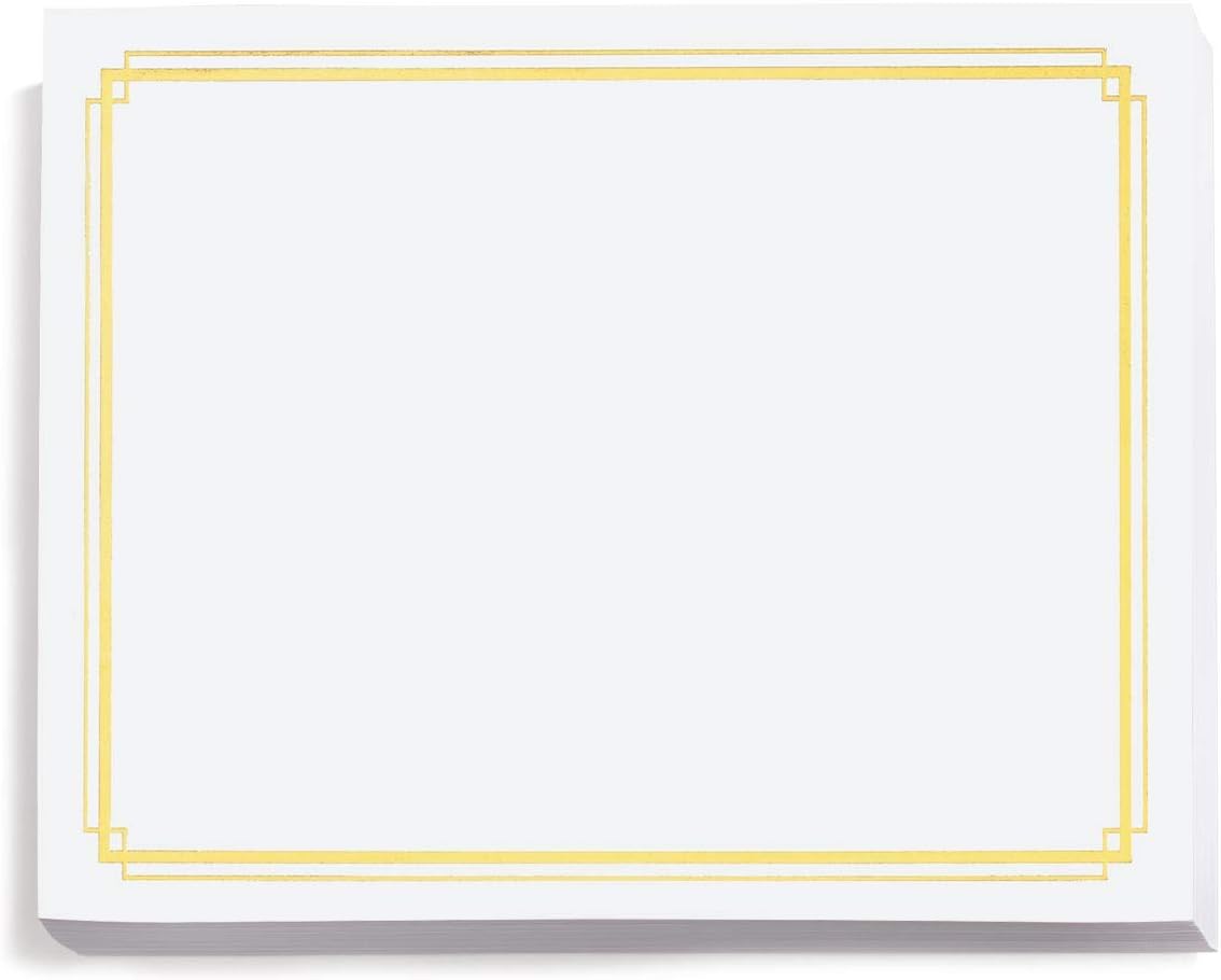 PaperDirect White Specialty Certificates, Gold Foil Border on 38lb Certificate Paper, 8.5 x 11 Inches, Laser and Inkjet Compatible, 30 Count, For School, Work, Diplomas & Award Certificates