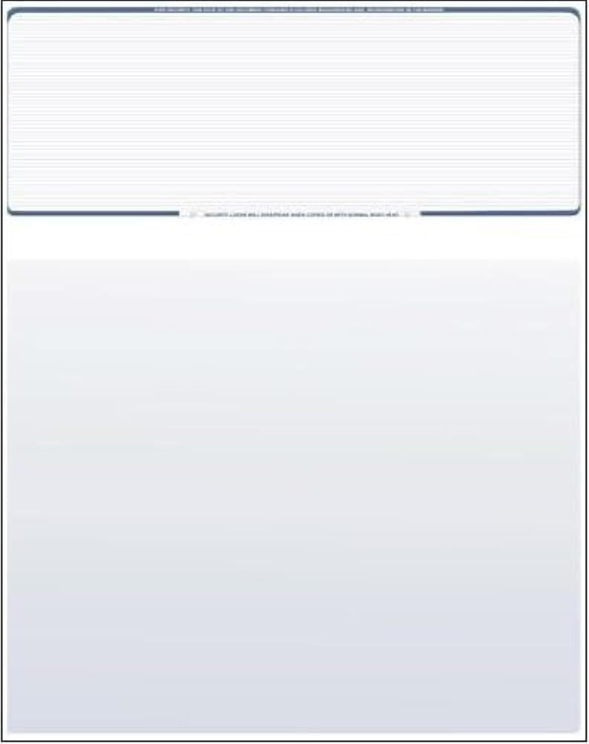 Compuchecks Check on Top Blank Check Paper - 1000 Pack, Quick-Books & Laser Printer Compatible - Security Business Checks with Voucher - 8.5" x 11" Blue Pinstripe