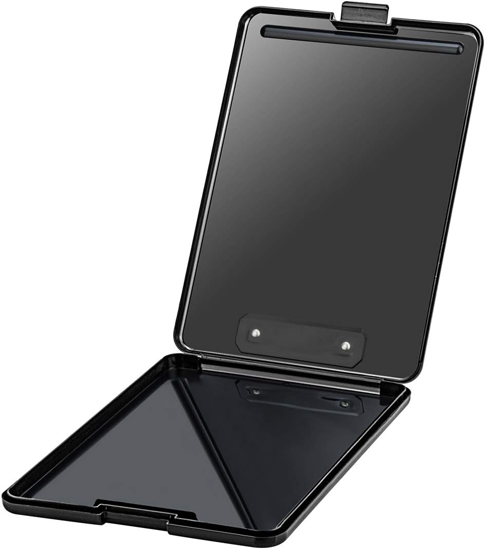 ZCZN Plastic A4 Form Storage Box Case, Black Clipboard Case, Suitable for School, Utility, Industrial Office, Medical Personnel, Set of 2