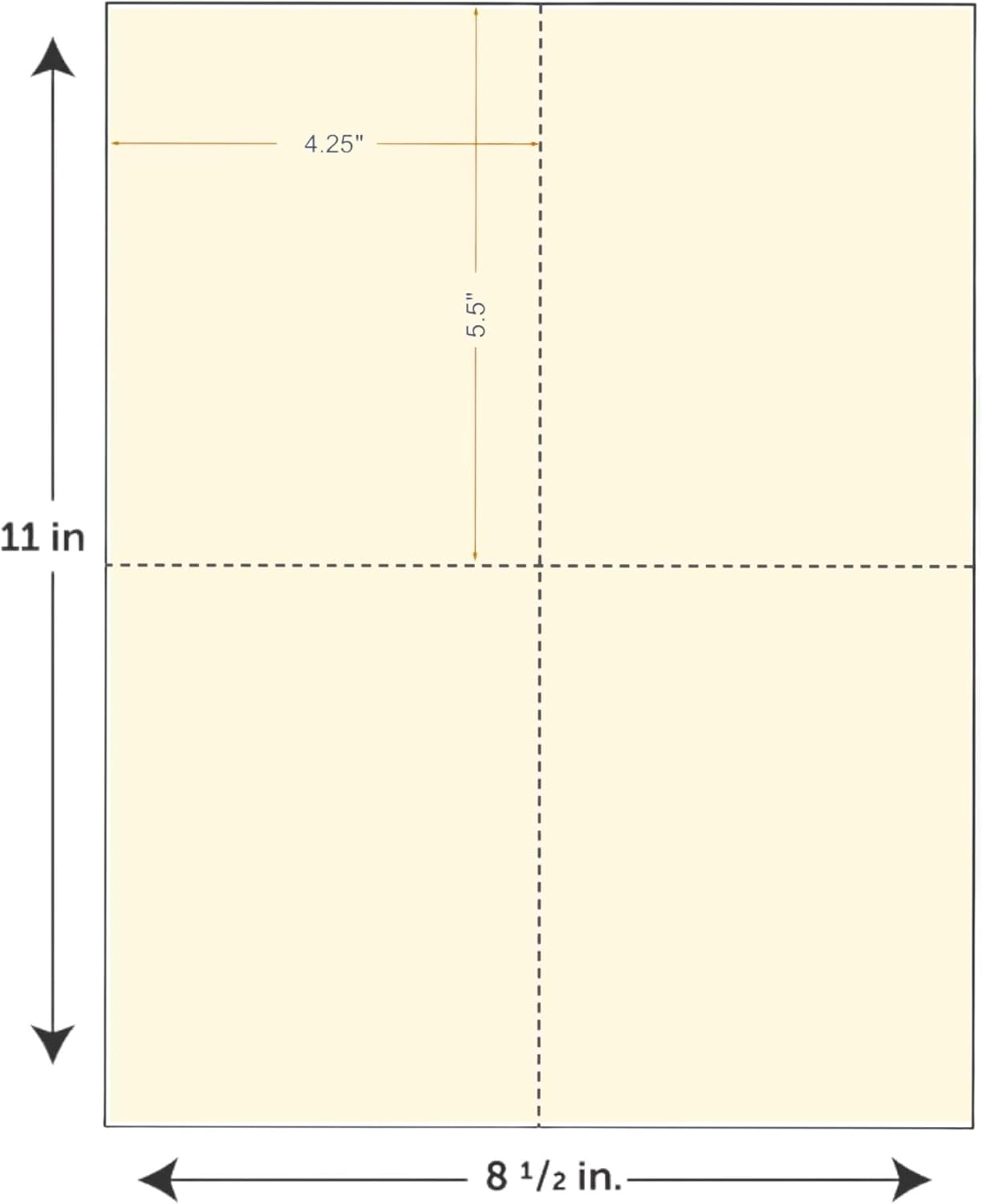 Limited Papers (TM) 8.5x11 Perforated Paper, 20/50 Pound, 75 GSM, Variety of Perforation Sizes and Colors, for Forms, Tickets, Postcards, Business Cards. (Green, 4 up – 1 Hor. & 1 Ver.)