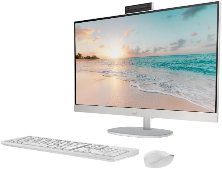 HP 27" FHD Touch-Screen All-in-One Computer, 12-Cores Intel Core Ultra 7, Windows 11 Pro with Microsoft Office Included, White (Non-Touchscreen, 64GB DDR5 RAM | 2.5TB Storage)