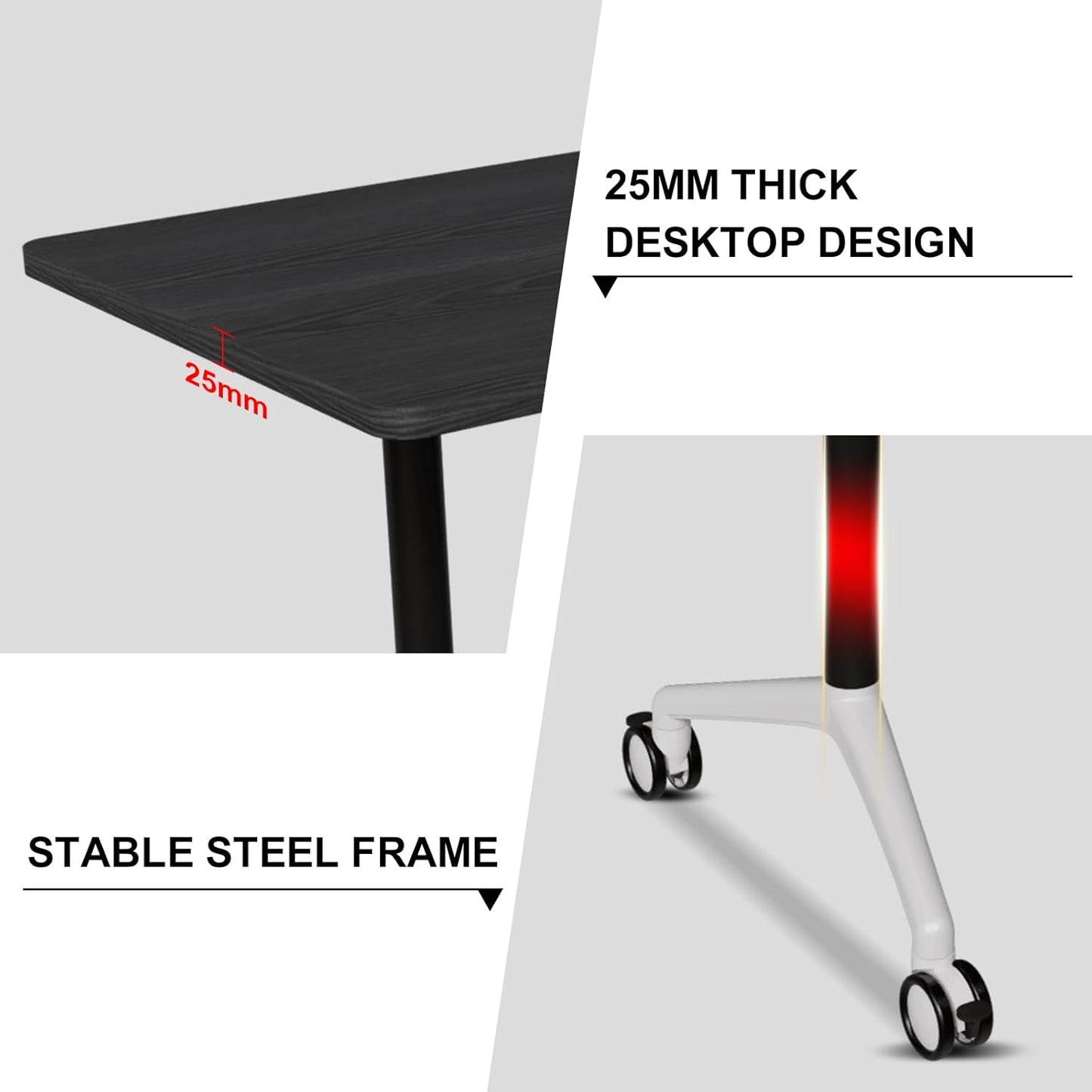 Conference Room Table with Flip-Top Design for Dynamic Meetings, Business Table Computer Desk with Heavy-Duty Frame,Foldable Seminar Meeting Tables for Home Office (2, F, 47.2IN)