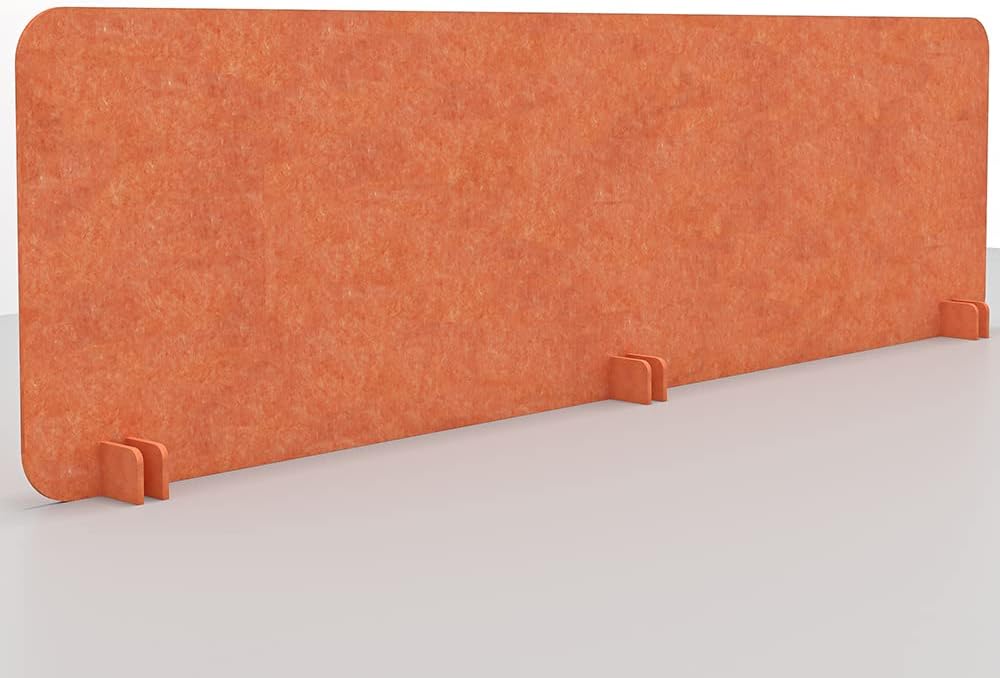 Freestanding Acoustic Desk Divider with Mount | Eco-Friendly Privacy Screen Panel | Noise Reducing Desk Partition | Tackboard Option & Easy to Install | Made from Recycled Plastic |White - 18" X 71"