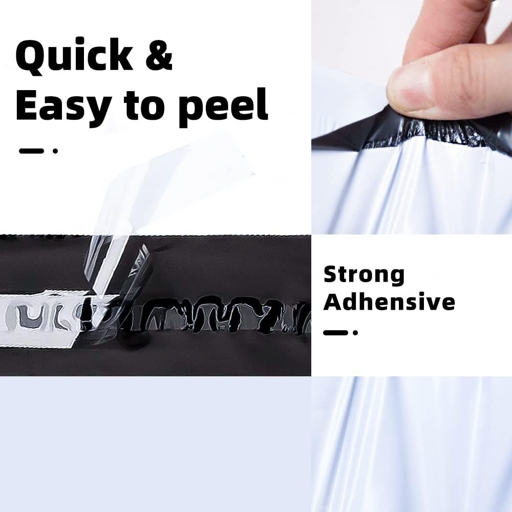 POLYSELLS 500 pcs 14.5x19 Inches White Poly Mailers Shipping Envelopes, Strong Adhesive Sealing, Waterproof, and Tear-resistant Postal Mailing Bags for Clothing, Books, and Accessories