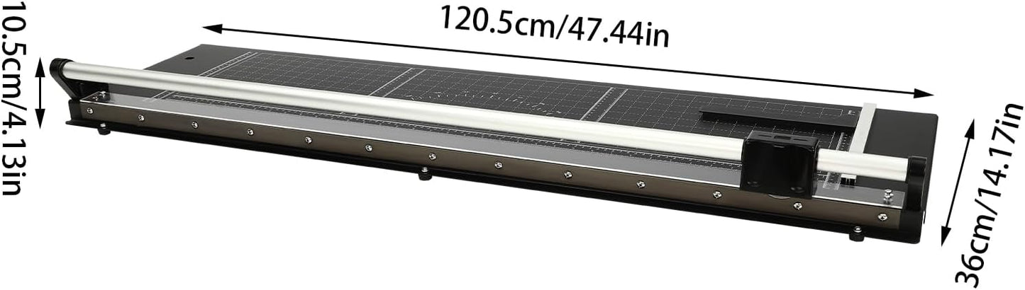 Professional Rotary Trimmer, 36" Cut Length, 0-60° Angle Scale, Photo Paper Cutter with Positioning Ruler & 2 Blades, for Cutting Card Stock, Office Paper with A Thickness of Less Than 1mm
